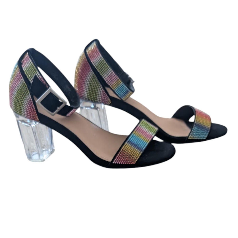 Torrid Clear heel Sandals with Beaded Straps Sz.7.5WW - Picture 5 of 7